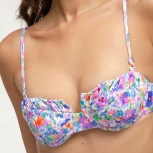 Blackbough Swim “Audrey Ruched Underwire Top” Bikini in “Wildflowers”